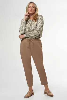 Femmes Pantalon en daim Taupe | MS Mode