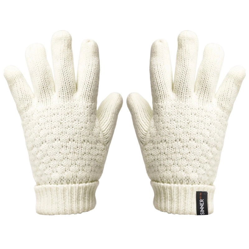 Gants Sinner Zion Knitted Glove Femme Blanc