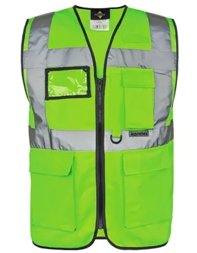 Gilet de sécurité zippé - Chasuble KX802 KXMF - vert néon 