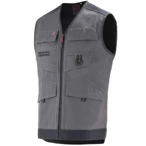 Gilet de Travail Homme Trowel Sans Manches Gris et Noir - ADOLPHE LAFONT