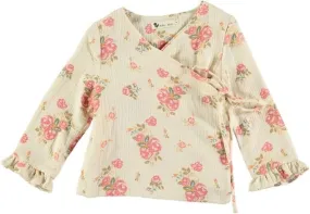 Gilet Kimono Lila enfant doublé rose - Risu Risu