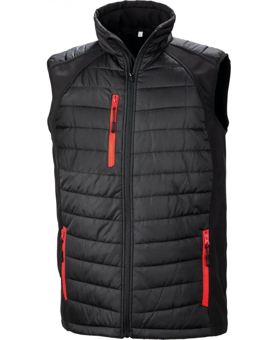 Gilet softshell personnalisable rembourré black compass recyclé