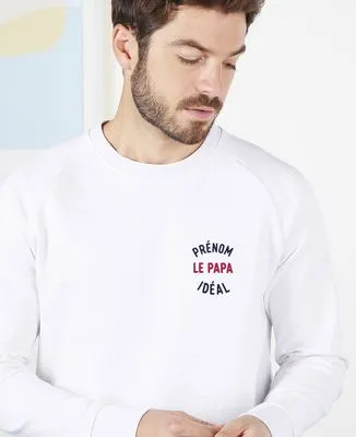 Hoodie homme Le papa idéal brodé personnalisé