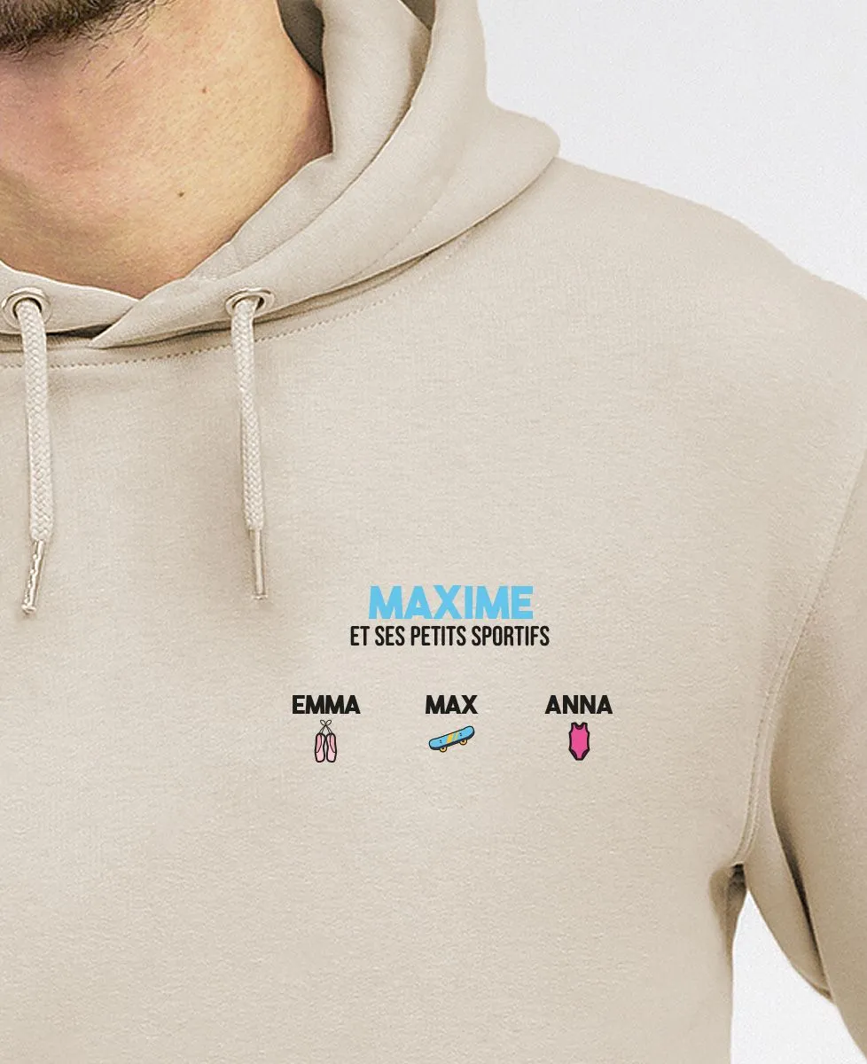 Hoodie homme Papa et ses petits sportifs