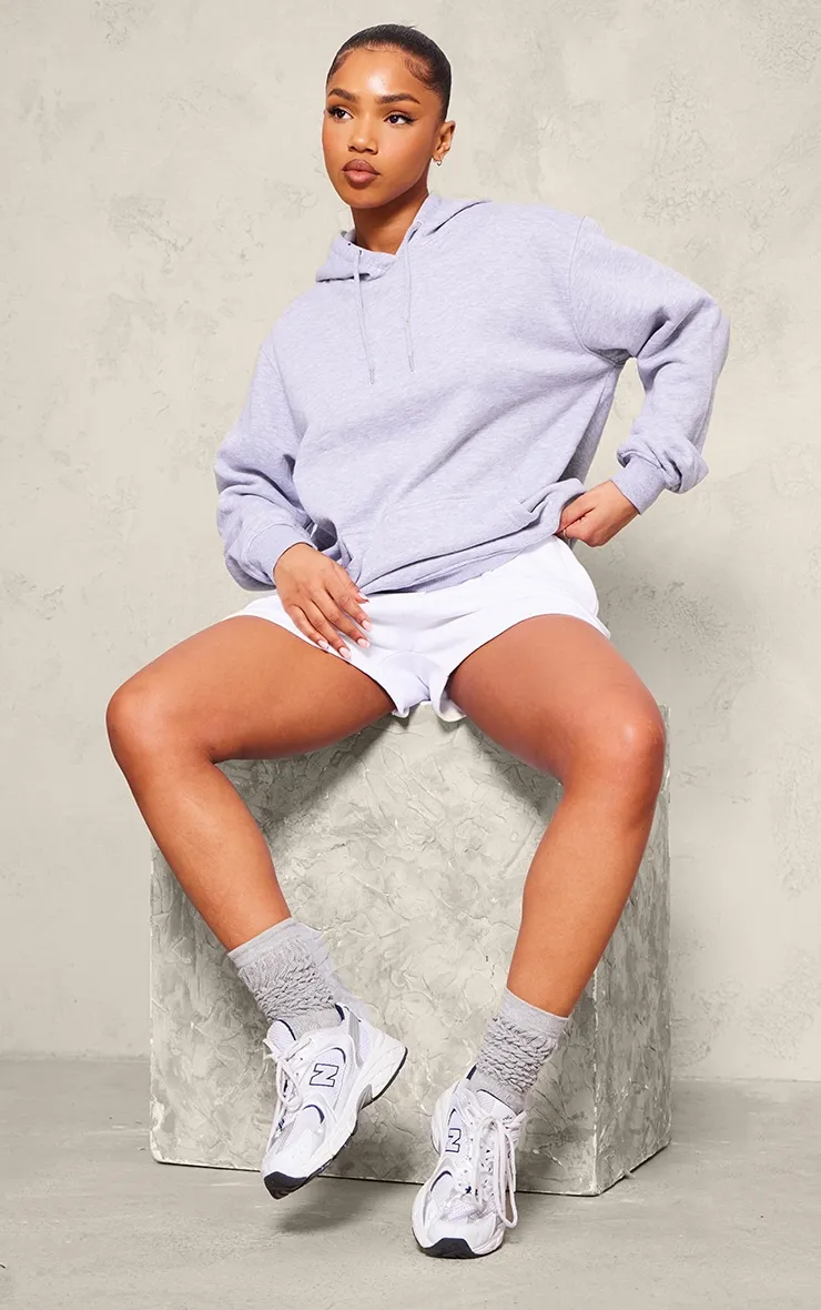 Hoodie oversize en sweat gris chiné