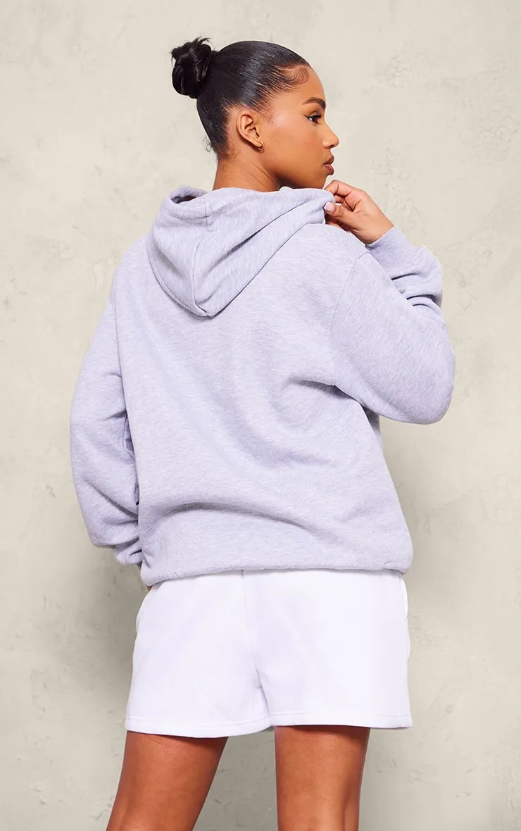 Hoodie oversize en sweat gris chiné