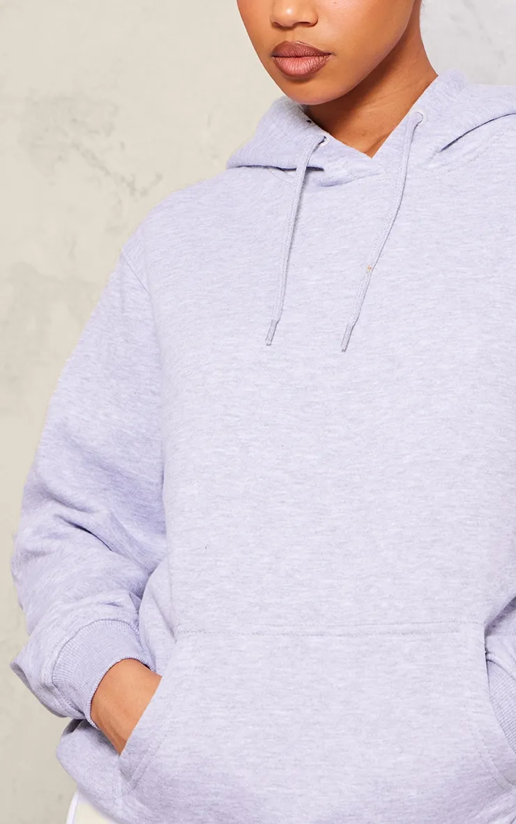 Hoodie oversize en sweat gris chiné