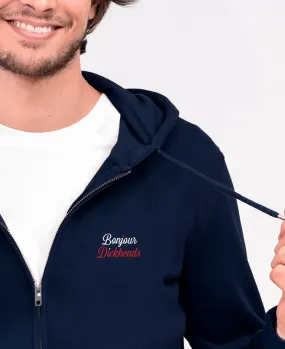 Hoodie zippé homme Bonjour Dickheads (brodé)