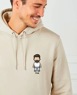 Hoodie zippé homme Figurine adulte personnalisé