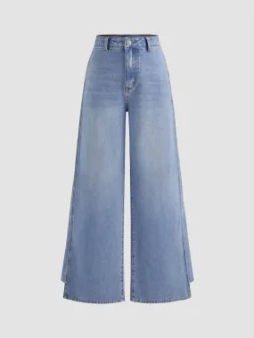 Jeans larges baggy taille mi-haute en denim Cider