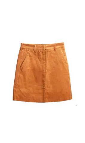 Jupe camel droite en velours -  Morango, vêtements pour femme