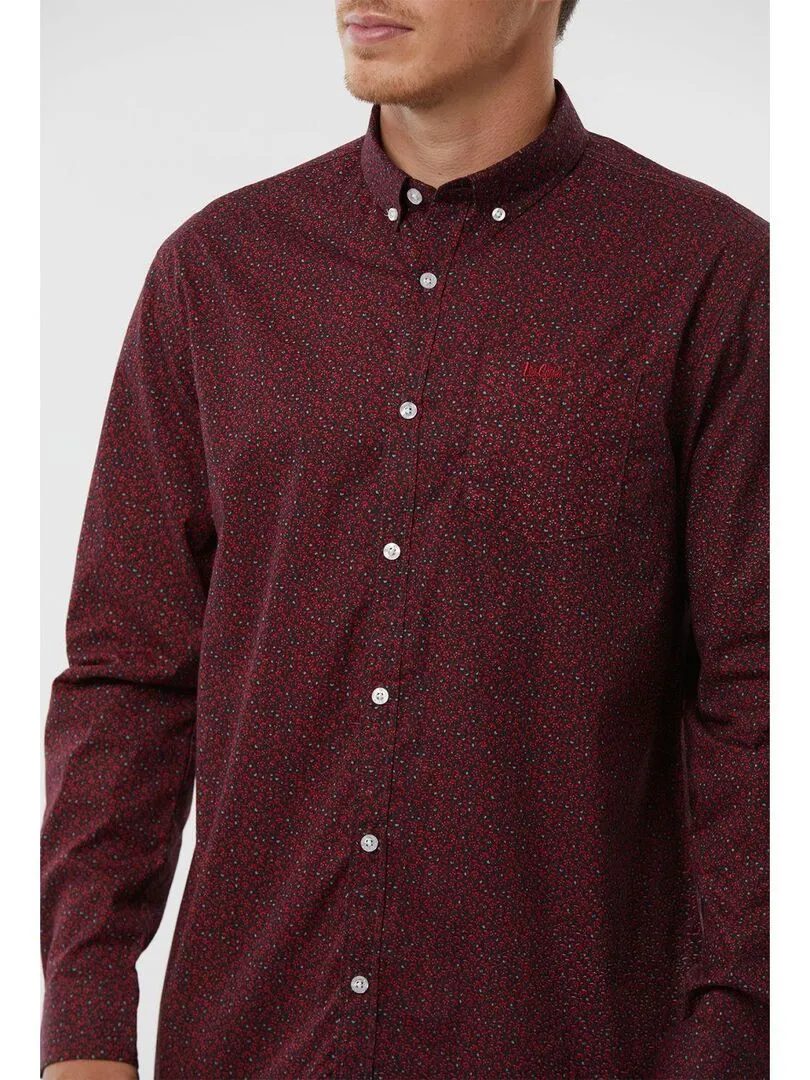 Lee Cooper - Chemise manches longues coton  DORIC - Rouge