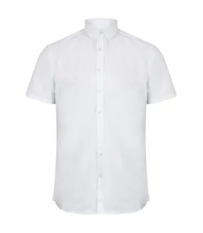 Modern chemise oxford à manches courtes homme blanc Henbury