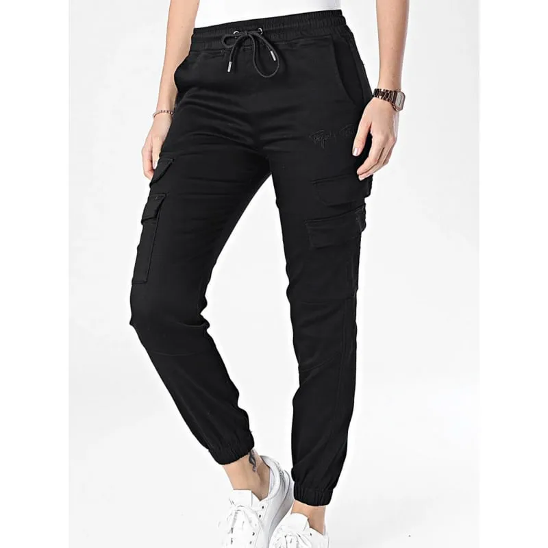 Pantalon cargo bas resserré noir femme - Project X Paris | wimod