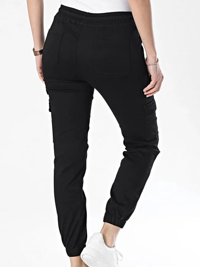 Pantalon cargo bas resserré noir femme - Project X Paris | wimod