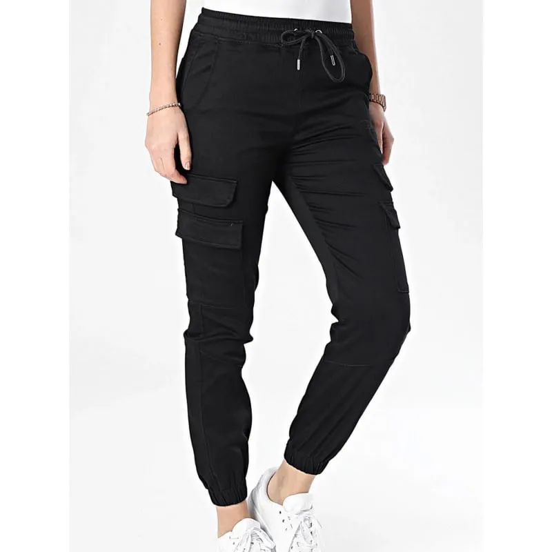 Pantalon cargo bas resserré noir femme - Project X Paris | wimod