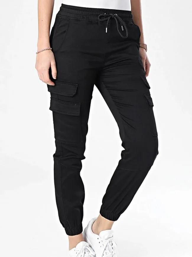 Pantalon cargo bas resserré noir femme - Project X Paris | wimod