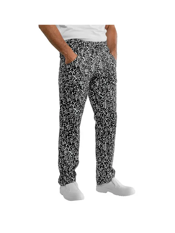 Pantalon cuisiner Japonais Noir et blanc