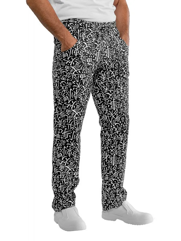 Pantalon cuisiner Japonais Noir et blanc