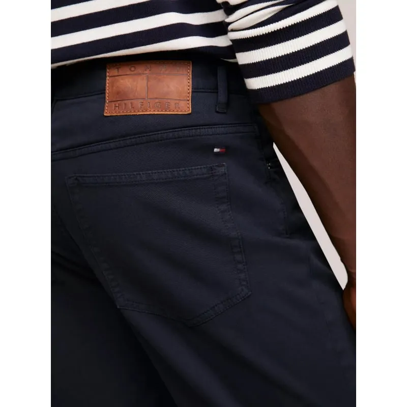 Pantalon denton structuré bleu marine homme - Tommy Hilfiger | wimod