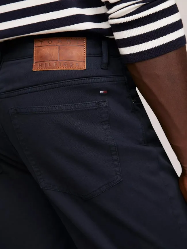 Pantalon denton structuré bleu marine homme - Tommy Hilfiger | wimod