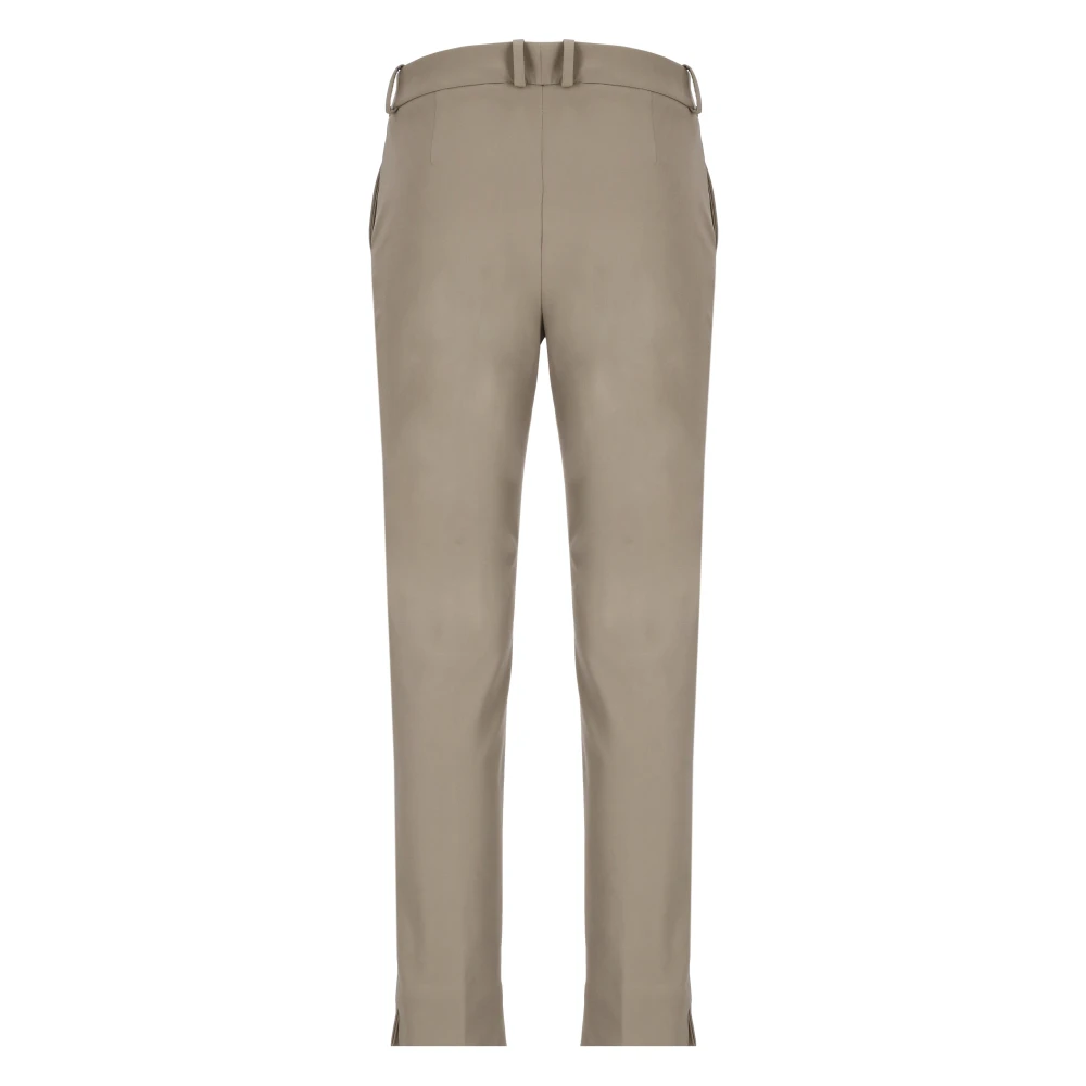 Pantalon Gris avec Passants de Ceinture et Ouvertures Latérales