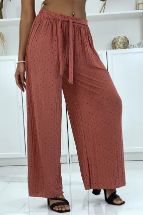 Pantalon plissé fluide corail à poids