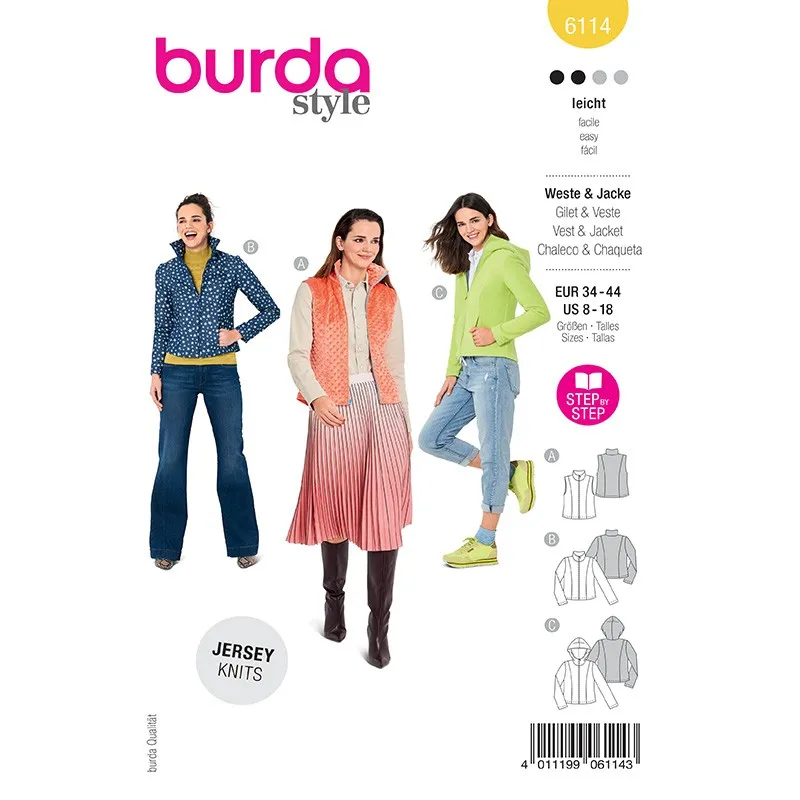 Patron veste et gilet Femme - Burda n°6114