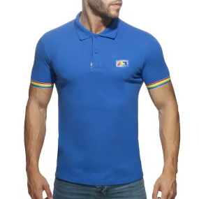 Polo Rainbow - bleu - ADDICTED : vente polo pour homme ADDICTED