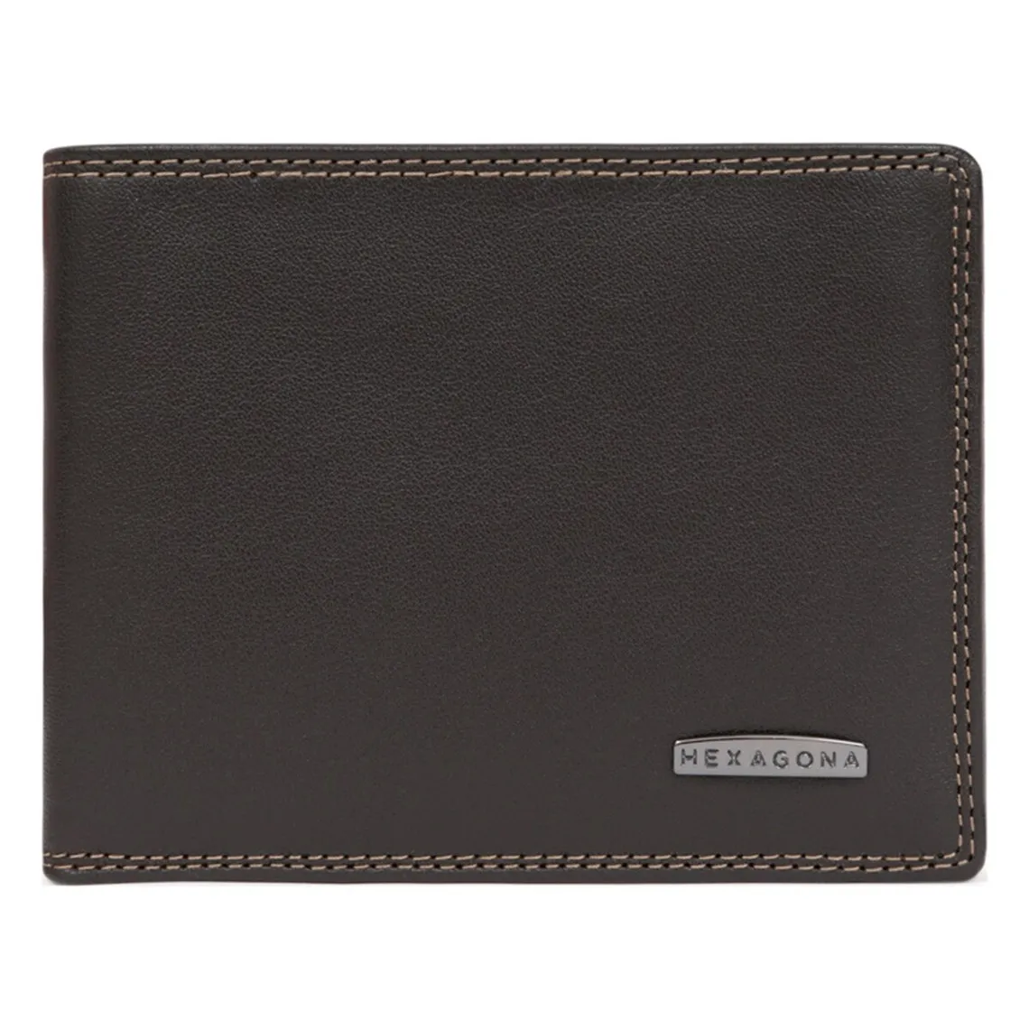 Portefeuille italien Stop RFID Cuir SENSATION Marron foncé Orin Hexagona - Portefeuille & Porte cartes Homme sur MenCorne