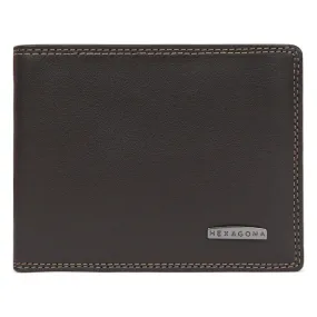 Portefeuille italien Stop RFID Cuir SENSATION Marron foncé Orin Hexagona - Portefeuille & Porte cartes Homme sur MenCorne