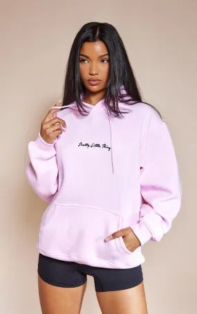 PRETTYLITTLETHING Hoodie oversize basique en sweat rose clair