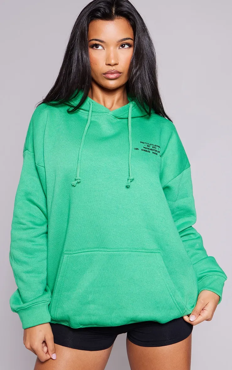 PRETTYLITTLETHING Hoodie vert vif à slogan 2012