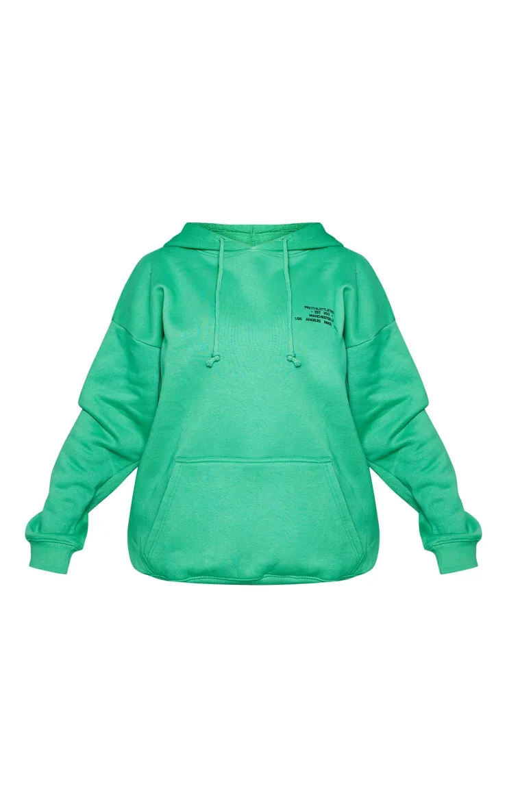 PRETTYLITTLETHING Hoodie vert vif à slogan 2012