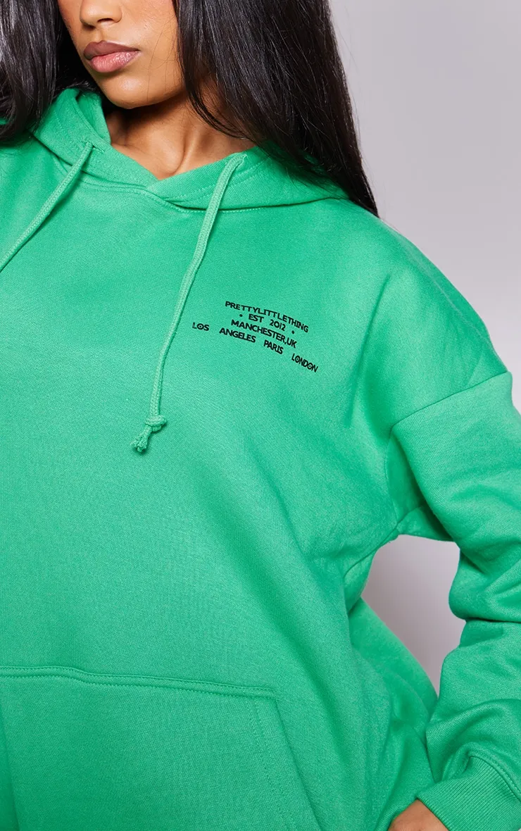 PRETTYLITTLETHING Hoodie vert vif à slogan 2012