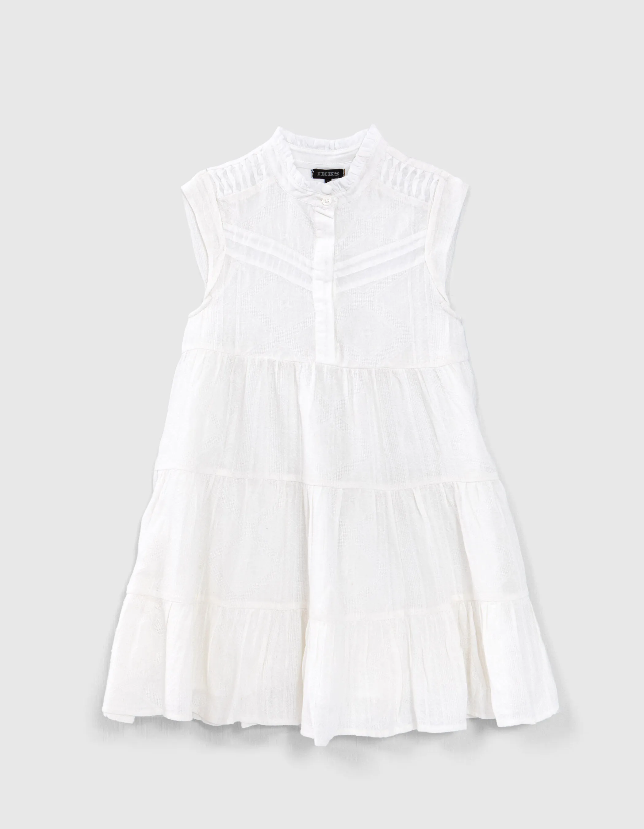 Robe blanche jacquard fantaisie fille