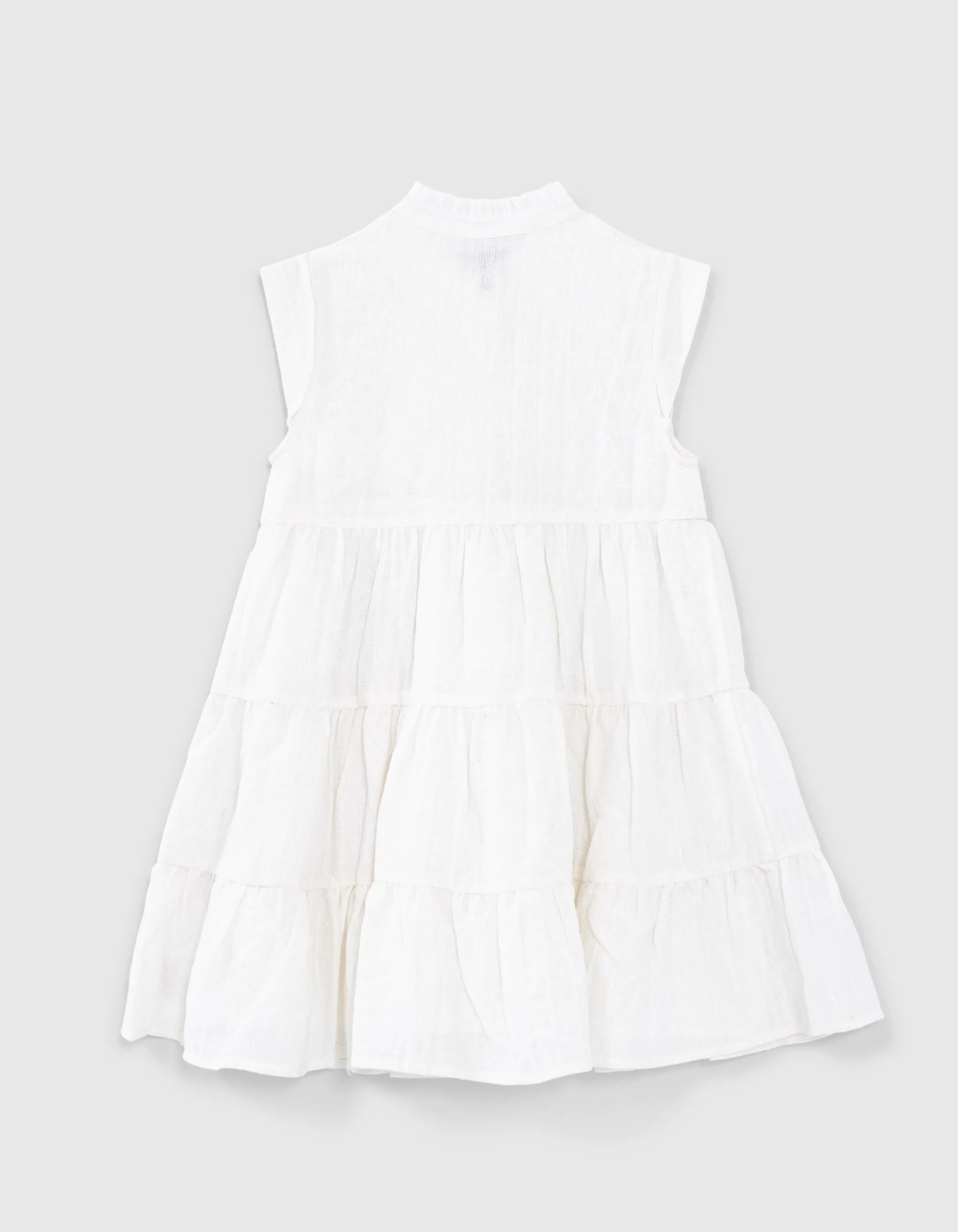 Robe blanche jacquard fantaisie fille