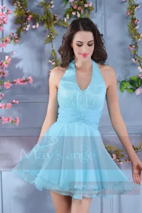 Robe cocktail vintage bleu clair