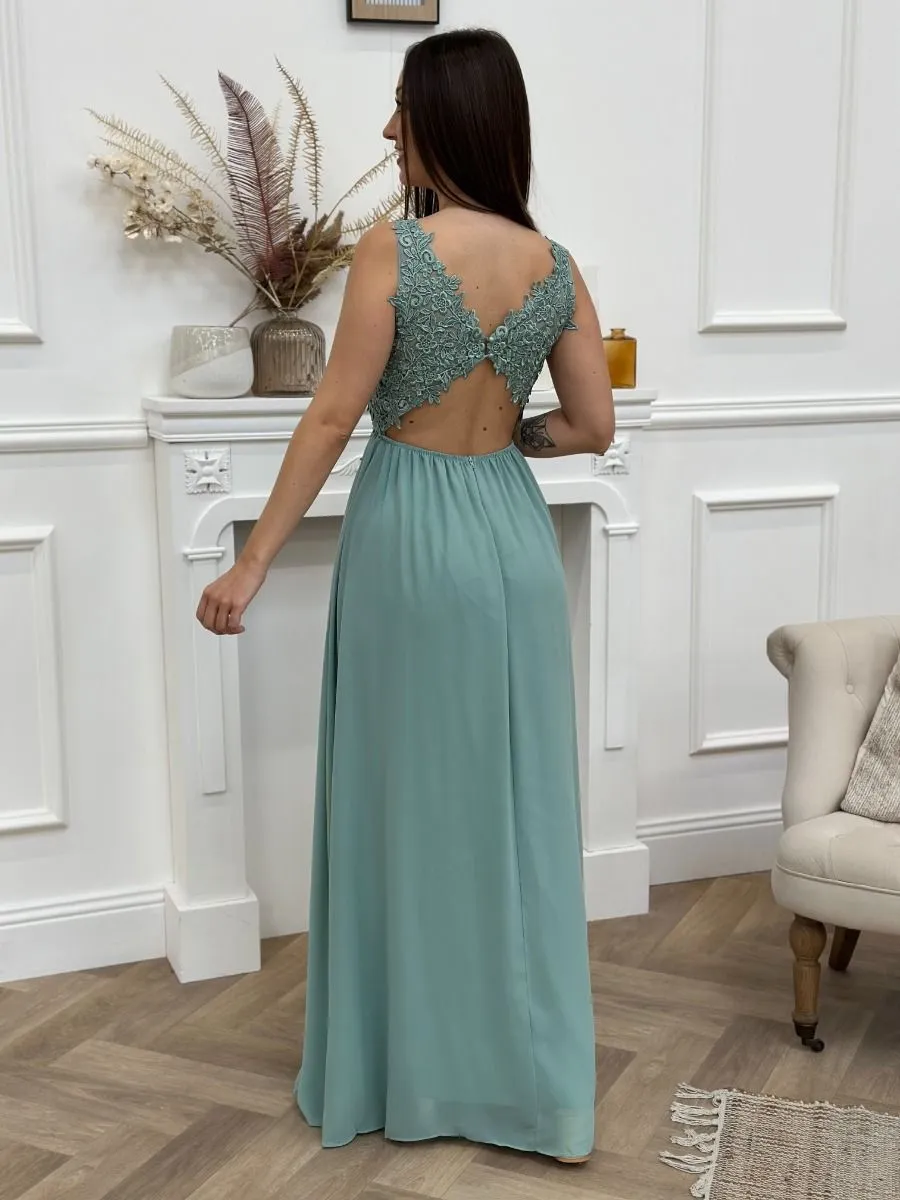 Robe longue Carolina Vert Sauge