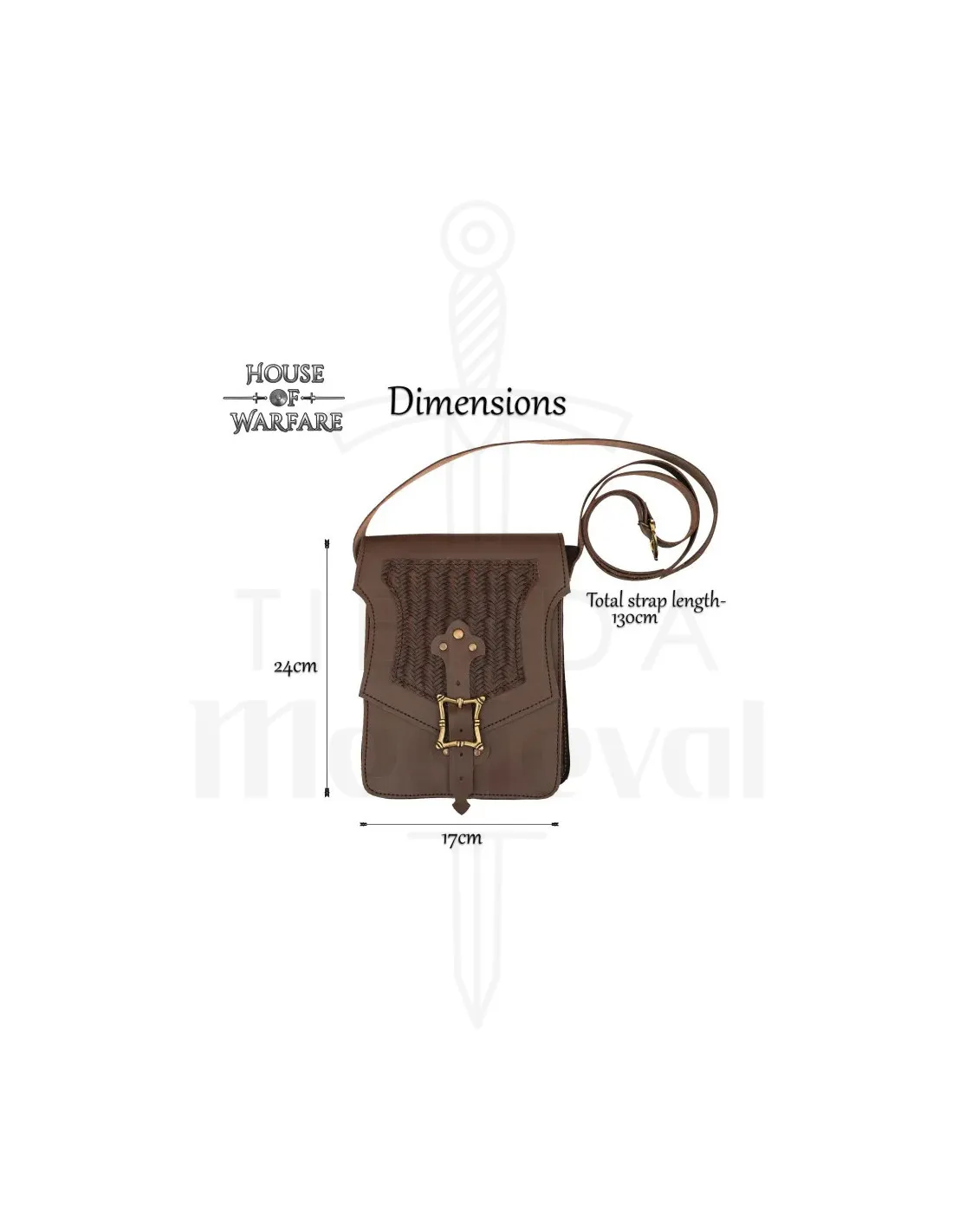 Sac Cartable Médiéval Noble Fait Main - Marron ⚔️ Boutique Épées