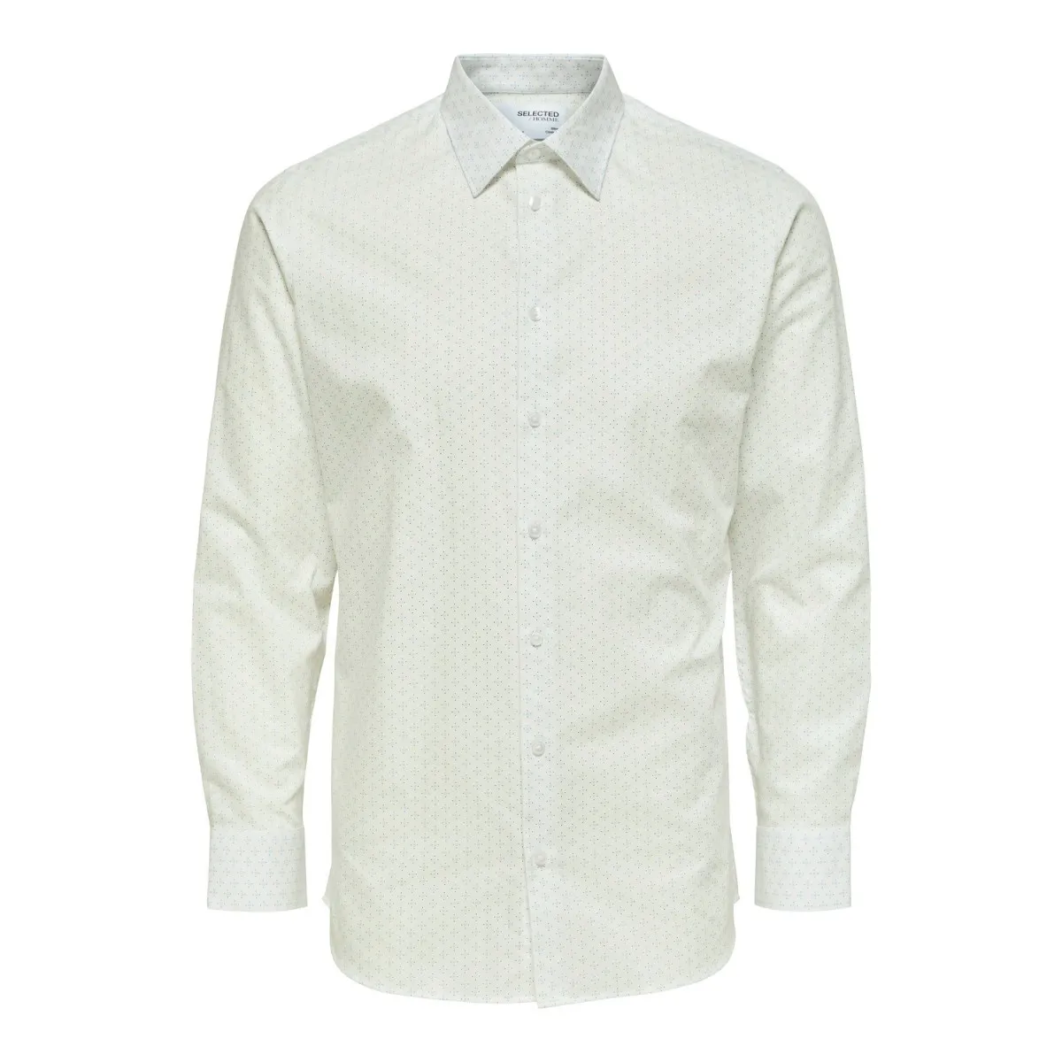 Selected homme - Chemise slim blanche à motif bleu ciel