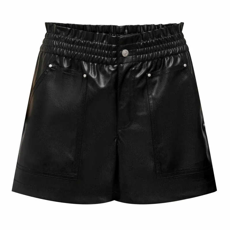 Short similicuir ceinture élastiquée Femme ONLY à prix dégriffé ! | 