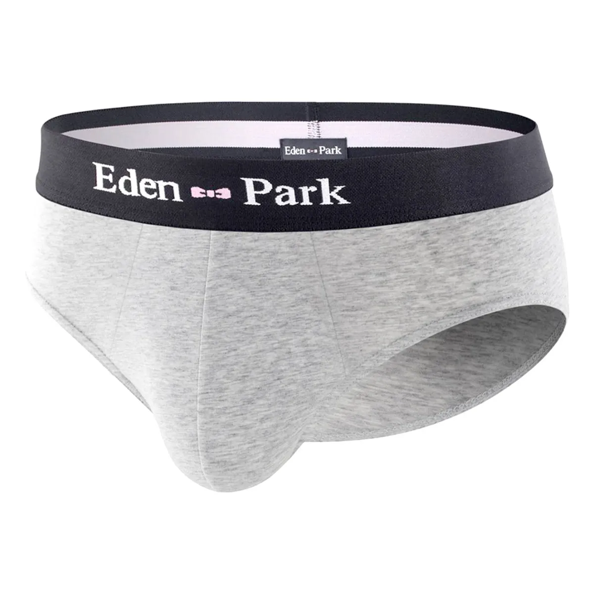 Slip en coton gris avec ceinture élastique bleue Eden Park