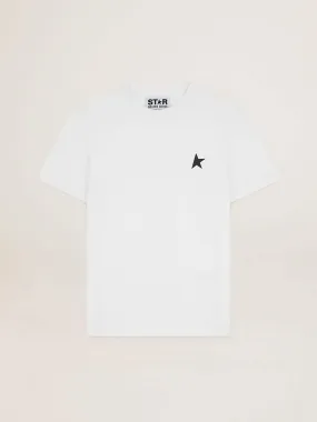 T-shirt blanc collection Star avec étoile noire sur le devant | Golden Goose