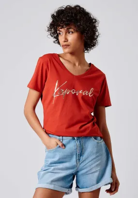 T-shirt rouge Femme FRAN  Rouille