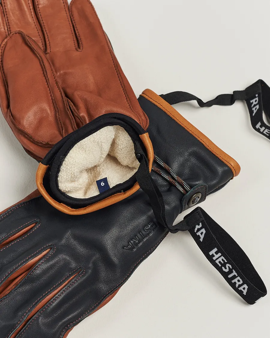 Wakayama Leather Ski Glove Navy/Brown